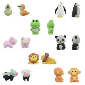 Cute Animal Erasers - Set of 14 Figure erasers